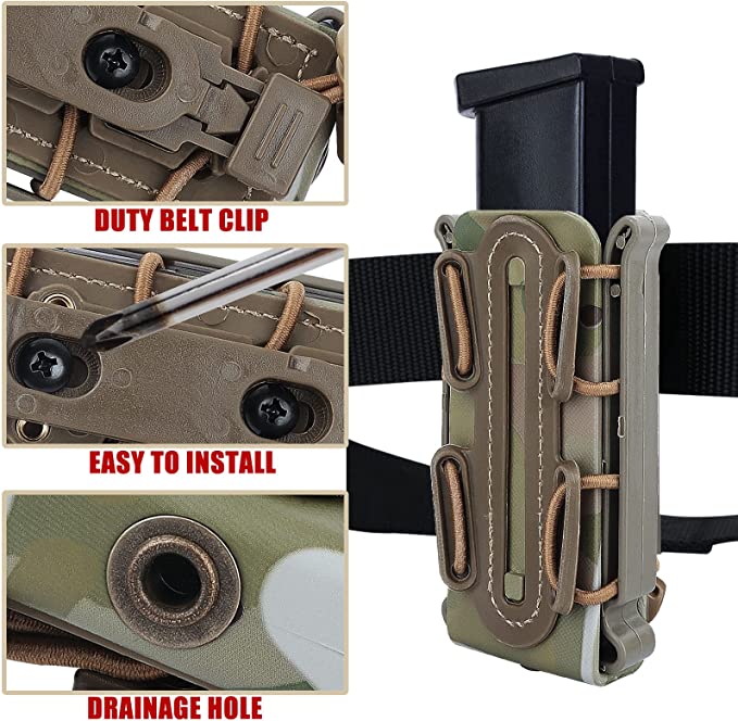 9mm Fast Molle Magazine Pouches Carrier pour Airsoft Shooting # M458